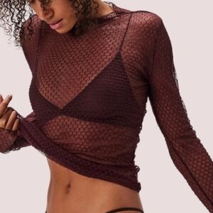 NWT Minding My Business Mesh Sheer Layering Top XS